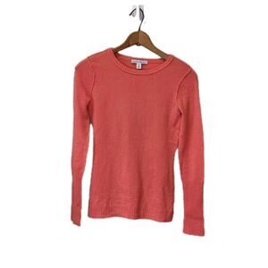 Autumn Cashmere Womens Coral Round Neck Long Sleeve Cashmere Sweater Size XS
